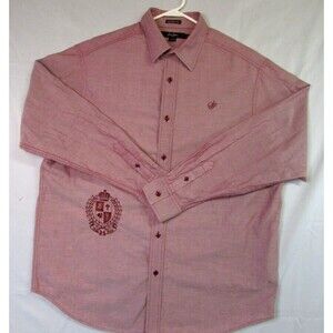 Sean John Men's Maroon XXL Long Sleeve Button Up Classic Fit Cotton Dress Shirt